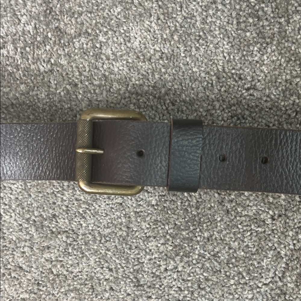 Timberland Brown Leather Belt with Brass Hardware Mens Size 34
